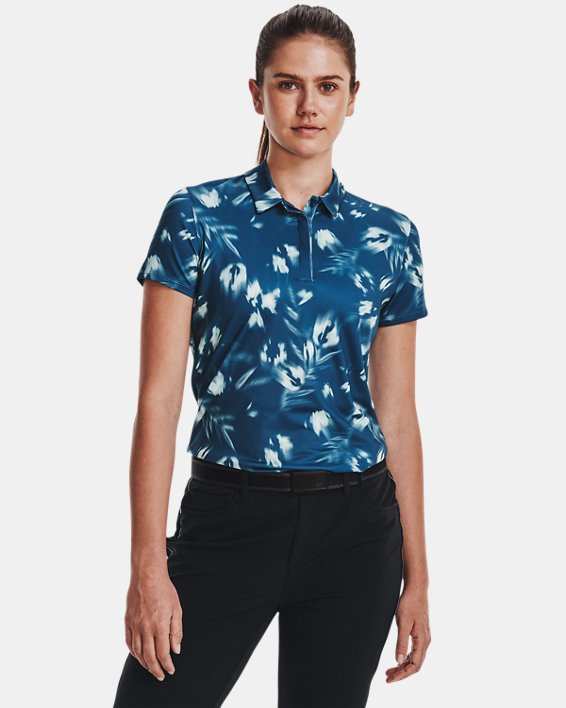 Damen UA Zinger Blur Poloshirt, ärmellos, Blue, pdpMainDesktop image number 0